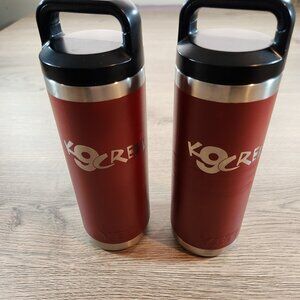 Lot of (2) Authentic YETI Rambler 18 oz Bottles - Rescue Red - "K9 Crew"